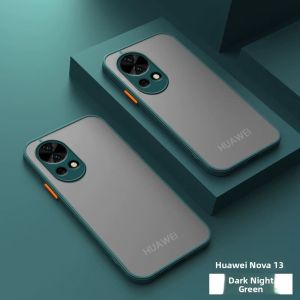 Creative Huawei Nova13 pro Silicone Frosted Protective Case Anti-Fall Skin-like Color Block Hard Shell Full Lens Protection