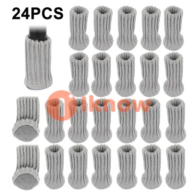Hot Sale 24Pcs Knitted Chair Leg Socks Furniture Table Feet Floor Protectors Covers Anti-Slip Noise Reduction