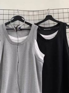 plus Size Mens T-Shirt Summer New Loose Casual Short Sleeve American Retro Vest Top Trendy Fashion Big Code Male Garment