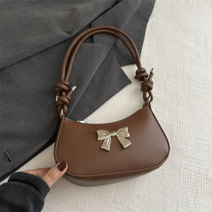 Fashionable Butterfly Knot Underarm Bag Womens 2024 New Style Elegant Single Shoulder Bag Handbag Trendy Crossbody Bag