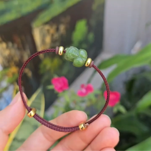 Q2628 Vòng tỳ hưu Ngọc Bích xanh lá dây cáp ko kén mệnh - Phong Thủy TUDO