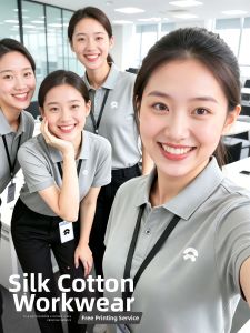 Custom Logo Summer Silk-Cotton Polo Shirt