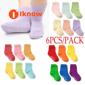 I know 6 Pairs Baby Non Slip Socks Toddler Grip Newborn Non Skid Kids Boy Girls Infants