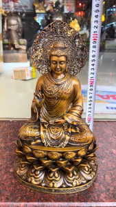 Tượng Thích Ca Mâu Ni Ấn Vô Úy Cao 35cm Bằng Đồng Hun Rộng 20x17cm Nặng 6kg