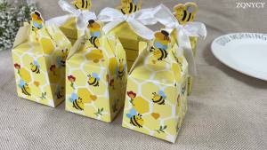 Hộp Kẹo Hình Ong Sáng Tạo Bằng Giấy Cứng Gói Quà Tặng Cho Trẻ Em - 10/30/50 Chiếc Bao Bì Bánh Quy & Kẹo Theo Chủ Đề Ong Cho Sinh Nhật Tiệc Chào Đón Em Bé Tiệc Cưới