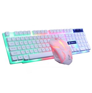 GTX300 Colorful RGB LED Backlight Ergonomic USB Wired Mechanical Gaming Keyboard and Mouse SET for PC Laptop