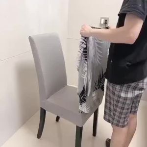Dining Chair Cover Universal Removable Elastic Chair Cover Anti-Dirty Seat Cover Skirt Chair Cover