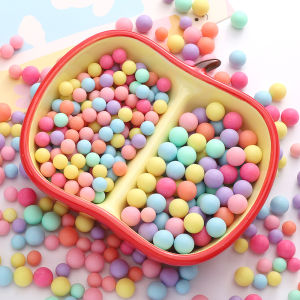 50/100Pcs 6mm 8mm Acrylic Frosted Beads without Hole Cute Bulk Spacer Loose Beads Macaron Color Round Beads For Jewelry Making DIY Bracelet Necklace Crafts Accessories
