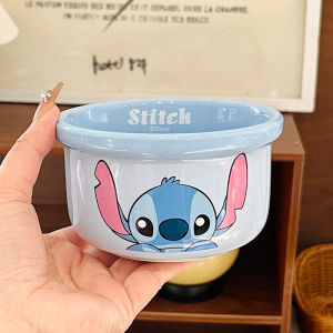 ชุดจานและชามเซรามิก Disney ใหม่พร้อมช้อนและชามเด็ก ชามก๋วยเตี๋ยว หมีสตรอเบอร์รี่ ชุดอาหารสำหรับเด็ก ชามเด็ก