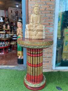 Tawaii Handicrafts : ฐานวางพระ + พระบัวเข็มแกะสลัก