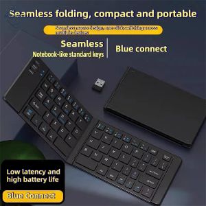 MINGCVIL Mini Foldable Wireless Keyboard Slim Portable Bluetoo thRechargeable Folding Keyboard for Xiaomi IOS Windows Android