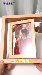 กรอบรูปม้าหมุน 360 องศา แบบตั้งโต๊ะ 6 นิ้วสร้างสรรค์พร้อมจี้หัวใจกรอบรูป (2 สี)