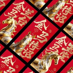 6Pcs Zodiac Horse Gold Foil Print Red Envelopes 2026 Chinese New Year Red Packets CNY Lucky Money Bag Ang Pao