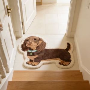 VIKAMA Cute Cat Shaped Plush Area Rug Washable Anti Slip Alfombra For Bedroom Bay Window Dressing Table Pet Lover Home Decor