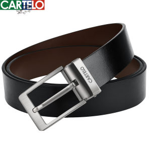 CARTELO | Leather Belt for Men Genuine Black Leather Business Casual