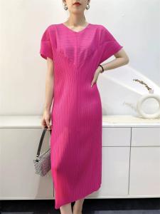 Nova quality⭐One person one pleat ⭐ Fashion age-reducing mid-length Miyake pleated womens dress summer new pleated skirt bag sleeve pleated skirt