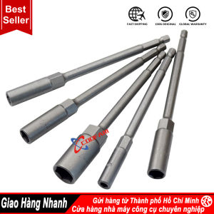 Khẩu Chụp Bulong Sâu Lòng Dài 150mm lắp nhanh cho máy Khoan Bắn Vít Chân Lục Giác Các Cỡ 5.5 - 19mm