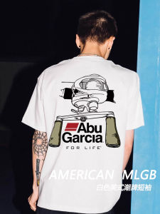 Pure Cotton American Retro Style Short Sleeve T-Shirt for Men Summer Casual Wear Fishing Culture Shirt Youth Fashion Trend