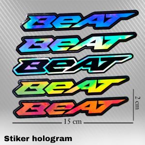 new stiker hologram logo beat mio vario 150 warna bahan import aman untuk semua kendaraan