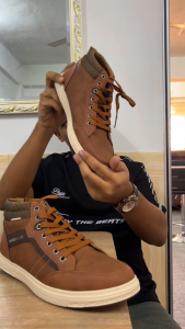 XES Elite Men EMCYYH03 Highneck Sneakers ( Brown / Navy )