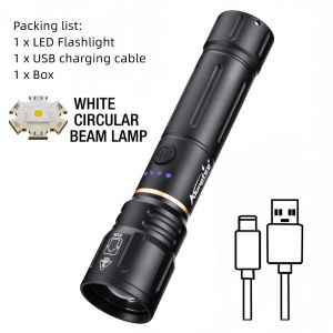 Alonefire | Alonefire Zoom High Power Red Blue Green White Light Flashlight Rechargeable Torch Outdoor Camping Hiking Hunting Fishing Lamp