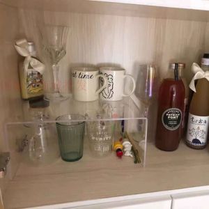 Acrylic Transparent Elevated Rack Desk Renovation Organizer Notebook Storage Hand-Made Layered Partition Kitchen Storage