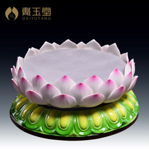 Dai Yutang Lotus Pedestal Guanyin Bodhisattva/Buddha Statue Base Heightened Ceramic Ornament Statue Holder for Buddha Sitting Buddha