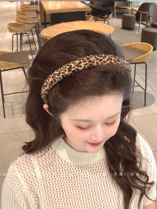 Retro Leopard Print Hairband Womens High Hairline Hair Accessories Styling Hairpin Fashionable Face Washing Hairband
