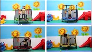 Nhà nhún lò xo nhà nhảy nhún - Nhà bóng trẻ em - Đệm nhún lò xo cho béan toàn tiện lợi