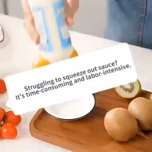 350ml Condiment Dispenser Ketchup Mustard Sauce Mayonnaise With lid salad Reversible Plastic Bottle