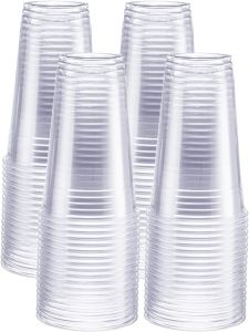 Viski | 50PCS 9OZ12OZ16OZ20OZ24OZ Crystal PET Clear Plastic Cups for Party Ideal for Cold Beverages Smoothiesand Parties No Lids