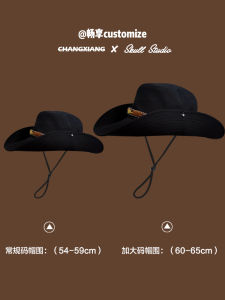 Big Head Circumference Cowboy Hat Western Grassland West Sichuan Desert American Retro Alpine Cap Hiking Bucket Hat Sun Protection Sunshade