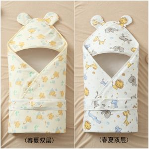 Baby Newborn Package Pure Cotton Summer Single Layer & Thin Baby Spring and Autumn Delivery Room Package Discharge Newborn Swaddling Quilt