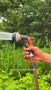 Bộ vòi tưới cây đa năng VPA101 8 chế độ kèm phụ kiện và ống dẫn nước sân vườn chống gập 3 lớp tiện dụng rửa xe tưới cây xịt rửa sân vườn vòi tưới cây tăng áp cầm tay