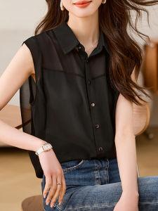 Spring Fashionable Sleeveless Chiffon Shirt