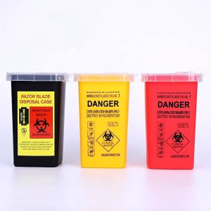 TROMEE 1L Waste Box Plastic Can Sharp Container Piercing Needles Disposal Sharps Bin Biohazard Collect
