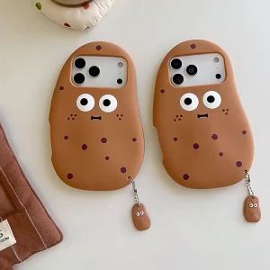 3D Cute Cartoon Funny Potato Soft Silicone Phone Case For iPhone 17 Air 16 15 14 13 12 Pro Max Plus Shockproof Protective Cover