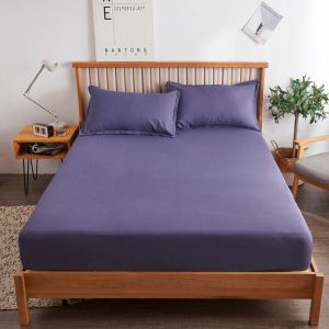 Pure Cotton Bed Canopy Single Piece Flocking Mattress Protector Dustproof Non-Slip Bedding Cover for 1.8 Bed