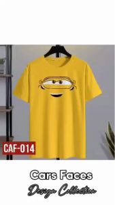 Famous Cartoon Cars Character Lighting McQueen Acer Guido Luigi Mater Smokey Fillmore Faces Design T-shirt
