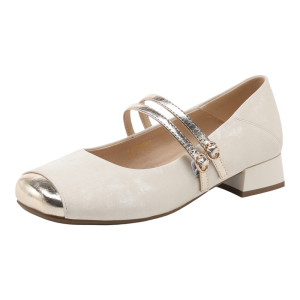 Reddragonfly | Square Toe Mary Jane Single Shoes for Women Genuine Leather Soft Bottom Double Buckle Thick Heel