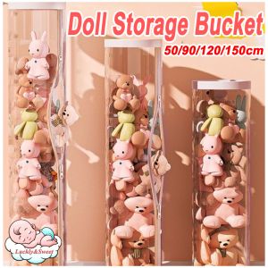 Kids Stuff Doll Organizer Toy Transparent Storage Buckete Robust PET Storage Bucket For Child/Kids Room