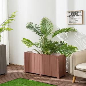 Large Rectangular Plastic Flower Box Outdoor Courtyard Balcony Vegetable Planting Corrosion Resistance Flower Bed Garden Bed