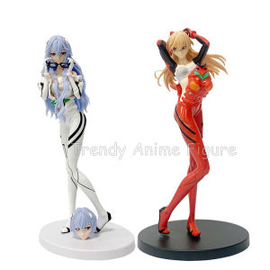 Bandai | 22cm NEON GENESIS EVANGELION Eva Ayanami Rei Asuka Action Figure Toys PVC Anime Collection Model Desktop Ornaments Childs Gifts