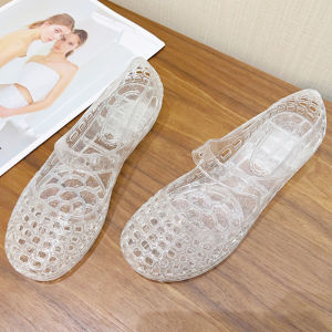 JIFANPAUL | Transparent Sandals with Cutouts Hollow Out Jelly Style Wedge Slip-Resistant Beach Wear