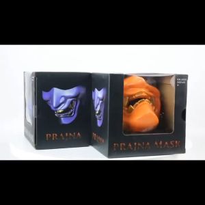 Paintball Military Tactical Prajna Half Face Mask Samurai Hannya Horror Skull Halloween Airsoft Hunting Protective Half Masks