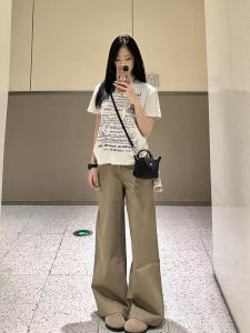 High Waist Wide Leg Fleece Lined Straight Leg Denim Jeans for Women Autumn Winter Loose Fit Trousers Casual Vintage Style