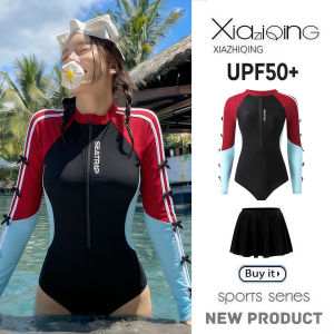 XIAZHIQING | Bộ đồ lặn toàn thân tay dài nhanh khô UPF50+ cho nữ