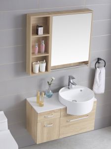 2023 New Arrival Solid Wood Bathroom Cabinet Wash Basin Combination Bathroom Small Apartment Washstand Washbasin Smart Mirror Cabinet