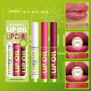 MLSMILE 3 ชิ้น/เซ็ตกดลิปสติก Solid Lip GLOSS ยาวนาน Easy สี Moisturizing Lip GLOSS Pearl Mirror Lip GLOSS