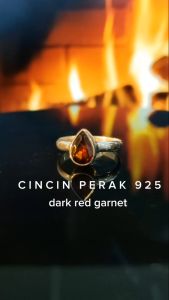 Cincin Wanita Perak Asli 925 Red Garnet Terbium Githa